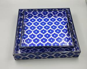 Plateau en émail pour la restauration, plateau en émail coloré avec structure robuste, plateau en émail pour hôtels, plateau en émail à impression décorative - Product Image 1