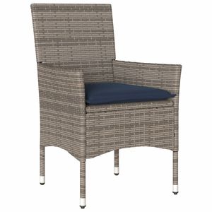 Juego de muebles de patio con 2 sillas de poliratán gris con cojines - Product Image 4