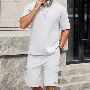 Fabricante de Conjuntos de Camiseta y Pantalones Cortos Personalizados para Hombre, Algodón, 2 Piezas, Verano, Casual, OEM, Marca Privada - Product Image 4