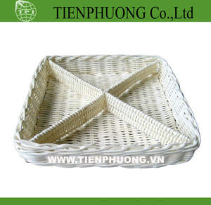 Bandeja Redonda de Mimbre Natural Hecha a Mano, Bandeja para Dulces para el Hogar, Cocina, Almacenamiento, Vacaciones, Cesta de Ratán Hecha en Vietnam - Product Image 6