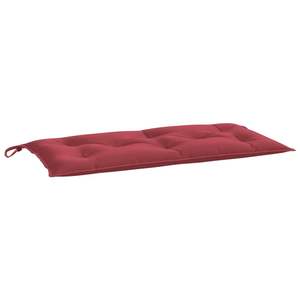 Coussin de banc de jardin en tissu Oxford 100% polyester rouge bordeaux, coussins et oreillers d'extérieur - Product Image 2