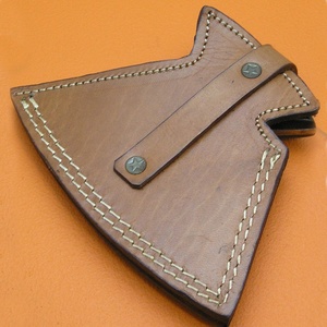 Cuchillo para Pizza de Damasco Hecho a Mano con Funda de Cuero, Cuchillo Tipo Baldeira de Espiga Completa para Cocina Profesional y Barbacoa - Product Image 6