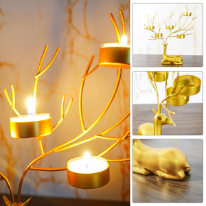 Portavelas de Hierro con Diseño de Reno Navideño, Adorno Metálico Romántico para Decoración del Hogar - Product Image 3