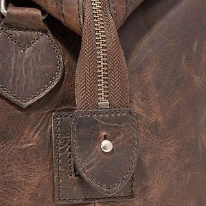 กระเป๋าเดินทางหนังสีน้ำตาลเข้มพรีเมียม สำหรับเดินทาง ออกกำลังกาย และใช้ในธุรกิจ มีสายสะพายไหล่ ขนาดใหญ่ จุของได้เยอะ - Product Image 6