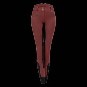 กางเกงขี่ม้าผู้หญิงแบบ Jodhpur & Breeches เอวสูง ผ้าสแปนเด็กซ์แบบเต็มตัว สีแดงเบอร์กันดี/สีแดงเลือดหมู รับผลิตตามแบบ แบรนด์ตามสั่ง ขายส่ง OEM - Product Image 1