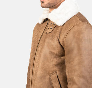 Blousons en cuir véritable pour homme, coupe slim décontractée, style motard, automne-hiver, coupe ample, fermeture éclair, imperméables, coupe-vent, effet délavé - Product Image 6