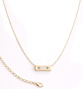 Collar Minimalista con Colgante de Diamante Cultivado en Laboratorio con Corte Baguette, Collar con Colgante de Oro Sólido de 18K, Joyería Delicada, Regalo para Mujer por Aniversario - Product Image 3