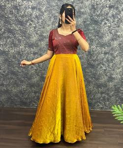 Kurti moderne Fendi brodé avec sequins et dupatta, tenue décontractée, prix de gros, vêtement ethnique, coton jaune multicolore - Product Image 4