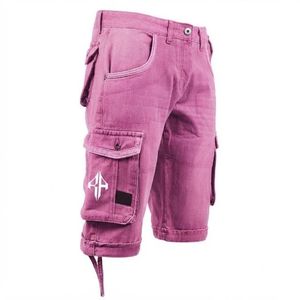 Pantalones Cortos de Mezclilla para Hombre, de Alta Calidad, con Estampado de Serigrafía, Estilo Jeans, de Pierna Ancha, Material Spandex/Poliéster - Product Image 4