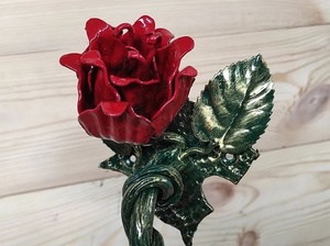 Manija de puerta de hierro forjado a mano Iron Nature, fácil de instalar, con forma de rosa, tradicional, con recubrimiento en polvo, resistente al óxido, decorativa - Product Image 4
