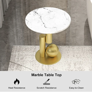 Top Selling Style <b>Table</b> Luxury Furniture <b>Marble</b> Top Round <b>Side</b> <b>Table</b> for Living Room, Hotel, Office <b>Black</b> Modern Corner <b>Table</b> - Product Image 4
