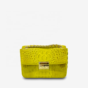 Bolso de mano de marca de diseñador para mujer, piel de cocodrilo auténtica, forma de sobre de cocodrilo, venta al por mayor, cubierta L21 X W8.5 X H14cm - Product Image 2