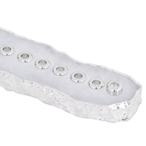 เชิงเทียนโลหะสีเงินแบบหลายชิ้นประดับหินขอบแบบศิลปะเครื่องประดับตั้งโต๊ะในวันหยุดชาวยิวสุดหรู - Product Image 1