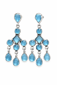 Wholesale Vintage <b>Oxidized</b> Silver Handmade Blue Gemstone Pear Cut Dangle Drop Earrings Bulk Supplier Direct Factory Manufacturer - Product Image 1