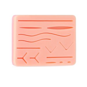 <b>Suture</b> Practice Pad Realistic Three-Layer Silicone Skin <b>Kit</b> with 14 Pre-Cut Wounds Best Gift for Medical Students Training - Product Image 1