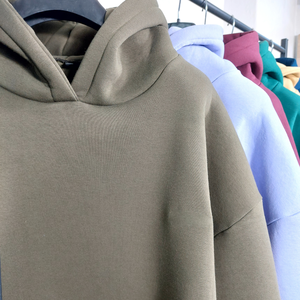 Sweat-shirt à capuche personnalisé en direct d'usine pour impression en relief, haute qualité, coupe oversize, unisexe, uni, streetwear, pour homme - Product Image 1