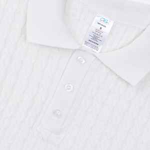 เสื้อเชิ้ตผู้ชายคุณภาพสูง สีพื้น ผ้ากันยับ 100% อะคริลิก ลำลอง สำหรับผู้ใหญ่ ถักลายเคเบิ้ล แขนสั้น ติดกระดุมด้านหน้า - Product Image 4