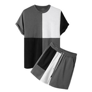 Conjunto Deportivo de Verano 2024 de Alta Calidad para Hombre, Dos Piezas, Camiseta y Pantalones Cortos con Logotipo Personalizado, 100% Algodón, Transpirable y de Secado Rápido - Product Image 1