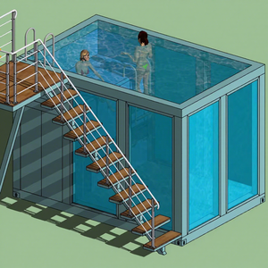 <span class=keywords><strong>Piscina</strong></span> Prefabricada en Contenedor para Zonas de Ocio al Aire Libre, Instalación Residencial, Alojamientos Turísticos, Clientes Comerciales, Envío a Domicilio - Product Image 1