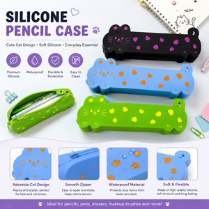 HauHaw Cat – trousse à crayons avec fermeture éclair, imperméable, pour l'école, le bureau, facile à nettoyer, multi-usages, pour papeterie de voyage - Product Image 5