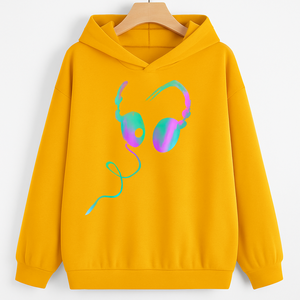 Sudadera de Cuello Alto para Mujer, 100% Algodón, Color Sólido, para Otoño, Talla Grande, Cómoda, con Estampado Digital y Bolsillo Delantero Bordado - Product Image 4