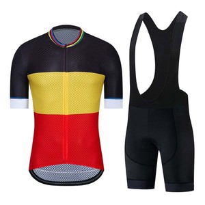 Nouvelle conception de tenue de cyclisme unisexe, maillot à manches courtes aérodynamique, short à bretelles rembourré en mousse haute densité, respirant et à séchage rapide pour la route - Product Image 6