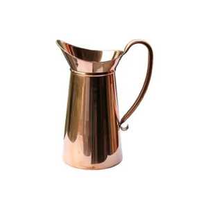 Handcrafted Hammered Copper Water Pitcher – Rustic Eco-Friendly <b>Jug</b> with Curved Handle for Home, Garden & Serving - Product Image 3