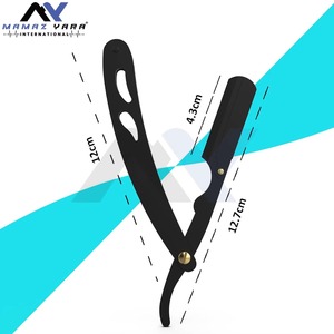 Professional Single Blade Swing Lock Straight Edge <b>Razor</b> <b>for</b> <b>Men</b> High Quality Stainless Steel Black Metal Alloy Handle Close Sha - Product Image 4