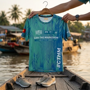T-shirt de course Marathon Can Tho Heritage, personnalisé par sublimation, respirant, pour événements sportifs, fournisseur de vêtements de sport - Product Image 4