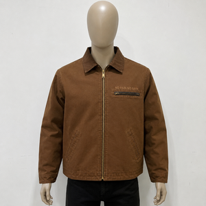 Custom Men's Winter Heavyweight <b>Duck</b> Canvas Detroit Work <b>Jacket</b> Solid Brown Breathable Zip <b>Jacket</b> Heavyduty Carpenter <b>Jacket</b> - Product Image 4