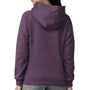 Sudadera con Capucha Morada para Mujer, Color Sólido, Tejido de Algodón, Manga Larga, Transpirable, con Bolsillos, Estilo Casual para Otoño - Product Image 5