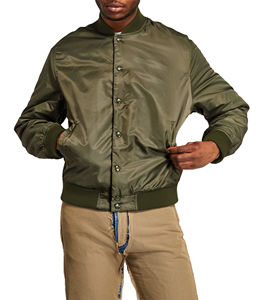 Chaqueta Bomber Premium para Hombre, Estilo Varsity, Satinada, con Logotipo Personalizado, Estilo Béisbol, Tela de Lona, Cuello Alto, Chaquetas Varsity - Product Image 1