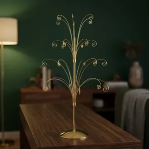 All Ornament Display <b>Tree</b> Bright Brass Plated Holds Ornaments Decorative Metal Display <b>Stand</b> for Christmas Ornaments Collection - Product Image 6