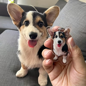 Porte-clés personnalisé en acrylique avec photo d'animal de compagnie, pendentif commémoratif découpé sur mesure pour chien, chat, oiseau, créez votre propre forme avec votre photo, MOQ 1 pièce - Product Image 3