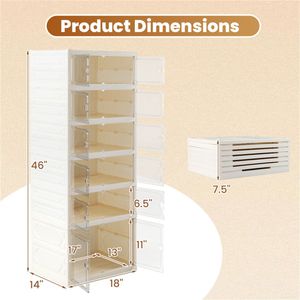 Scarpiera Pieghevole a 6 Livelli con Ante Trasparenti, Montaggio Senza Attrezzi, Organizzatore per Scarpe in PS per Ingresso e Armadio, Grande Capacità per Viaggi - Product Image 6