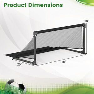 Porta da calcio pieghevole con telaio in metallo resistente e rete in PE antistrappo (taglia S nera) - Product Image 4