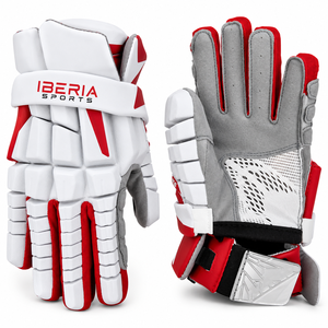 Gants de lacrosse professionnels personnalisés Iberia, en plastique dur, cuir synthétique, protection rembourrée pour les joueurs adultes - Entraînement - Product Image 1