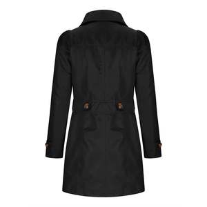Loose Fit <b>Womens</b> Trench <b>Coat</b> Double Breasted <b>Belted</b> Long Overcoat Elegant Windproof Jacket Custom Logo - Product Image 2