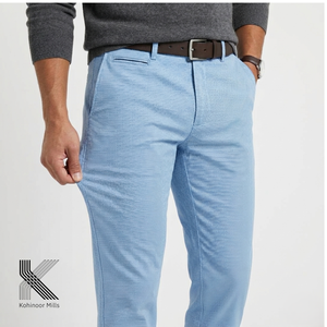<b>Men</b> Casual Chino Pants <b>Stretch</b> Trousers Dobby Cotton Spandex 260GSM Textured OEM ODM Wholesale Manufacturer Factory - Product Image 1
