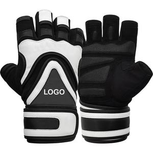 Customized Logo Men & <b>Women</b> Leather Gym <b>Gloves</b> Weightlifting Workout <b>Fingerless</b> <b>Gloves</b> with Padded Palm Patch Fitness <b>Gloves</b> - Product Image 1