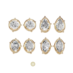 925 Sterling <b>Silver</b> 18K Gold Plated Solitaire Moissanite Stud <b>Earrings</b> Claw Setting Hip Hop Jewelry for Women and <b>Men</b> Fine Set - Product Image 3