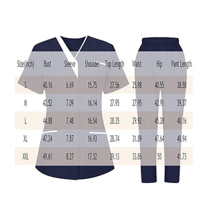 Unisex Classic Cotton <b>Scrub</b> <b>Sets</b> with Jersey Fabric Needle Detection Professional Medical Nurse Uniform for Hospital Use - Product Image 5