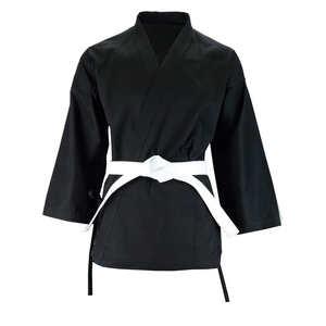 Uniforme de Karate Negro para Adultos, 100% Algodón, Duradero, Corte Regular, Unisex, Conjunto de Ropa para Artes Marciales - Product Image 3