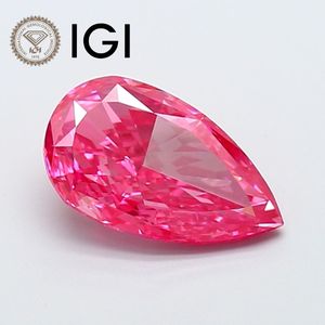 3.03ct Pear Cut Lab Grown Diamond Fancy Vivid <b>Pink</b> VVS2 IGI Certified - Product Image 1