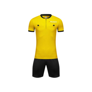 Conjunto de Uniforme de Árbitro Unisex Zuoyala Amarillo con Bolsillos, Pantalones Cortos Negros, Transpirable, Poliéster, Impresión por Transferencia de Calor - Product Image 2