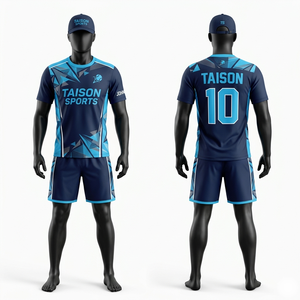Maillot de tennis en polyester Dry Fit de qualité supérieure 180 GSM, bleu dégradé, col polo, sublimation, logo personnalisé - Product Image 4