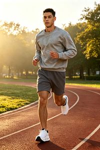 Oversized Men Fleece <b>Shorts</b> Knee Length Baggy <b>Sweat</b> <b>Shorts</b> with Custom Embroidery and Elastic Waist for Streetwear Brands - Product Image 3
