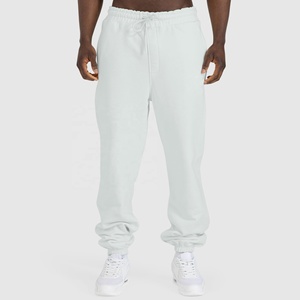 Pantalon de jogging décontracté pour homme en coton blanc, taille mi-haute avec cordon de serrage, coupe droite avec poches, collection automne 2026 – Tendance - Product Image 1
