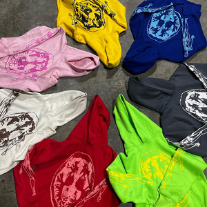 Hoodie unisexe en molleton 100% coton, coupe oversize, style hip-hop, en tissu éponge français écologique, impression 3D, logo personnalisé, impression en mousse, impression en relief, OEM - Product Image 4