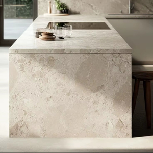 Encimera de Mármol Blanco Pulido, Superficie Sólida Moderna para Isla de Cocina, Ideal para Hoteles - Product Image 1